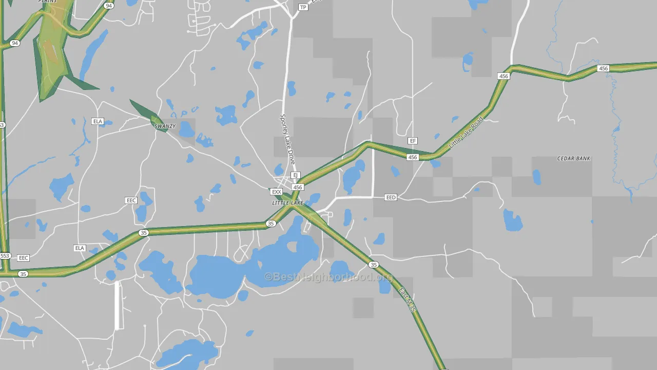 Little Lake, MI Map of Noise Levels in Little Lake