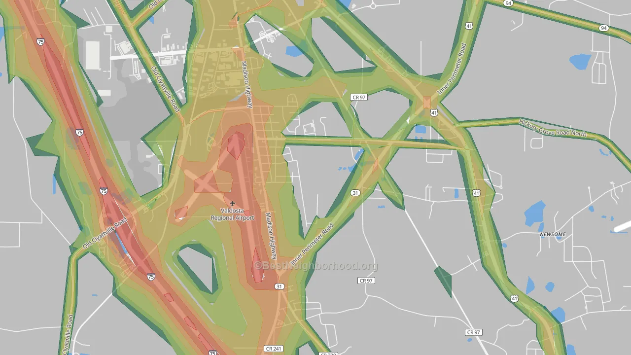 Little Miami, GA Map of Noise Levels in Little Miami