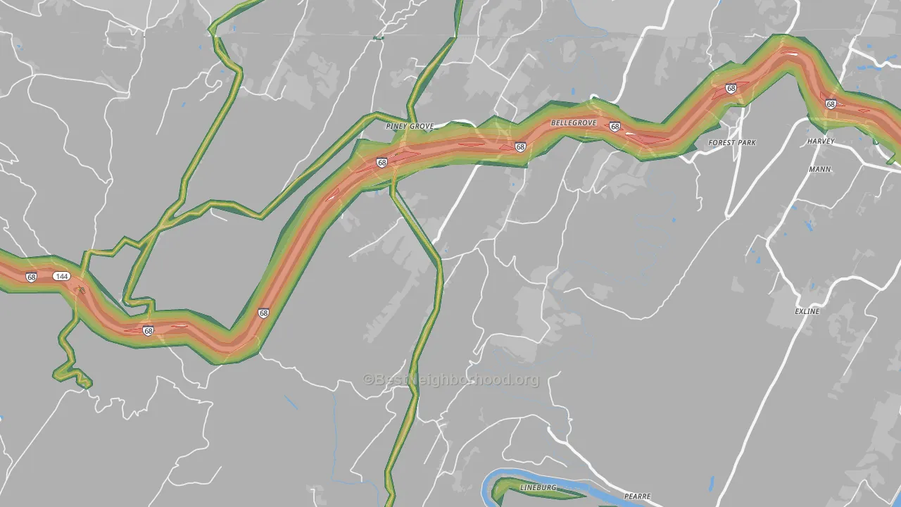 Little Orleans, MD Map of Noise Levels in Little Orleans