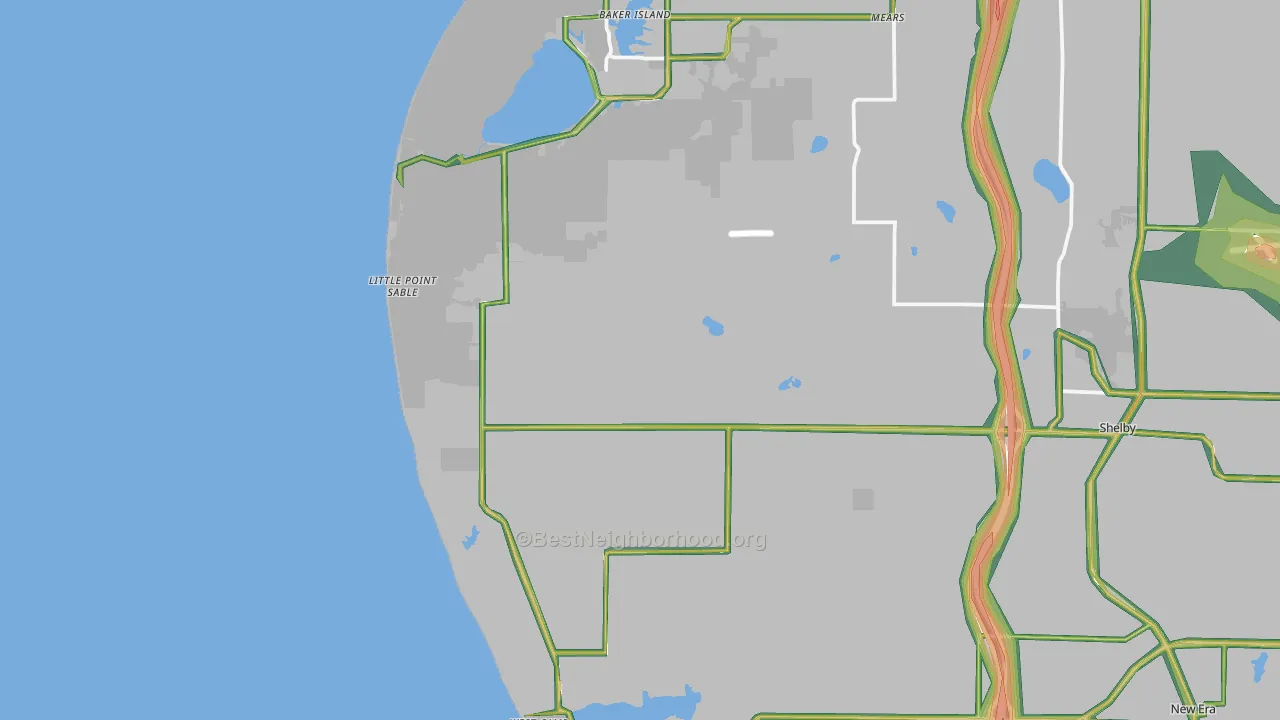 Little Point Sable, MI Map of Noise Levels in Little Point Sable