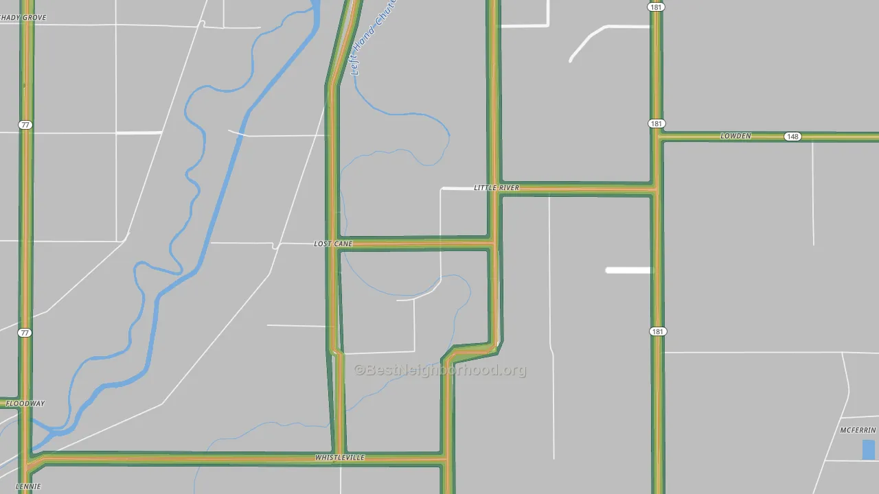 Little River, AR Map of Noise Levels in Little River