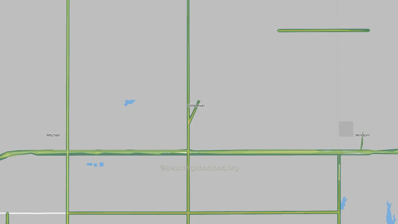 Little River, KS Map of Noise Levels in Little River