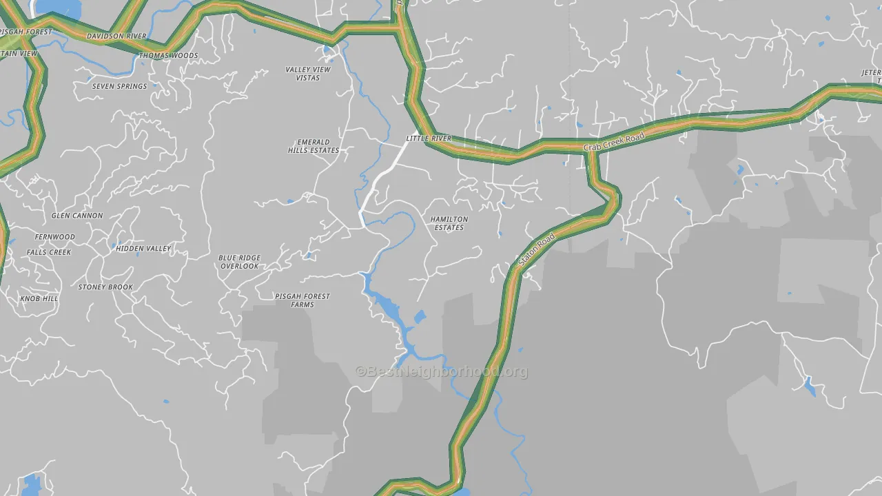Little River, NC Map of Noise Levels in Little River