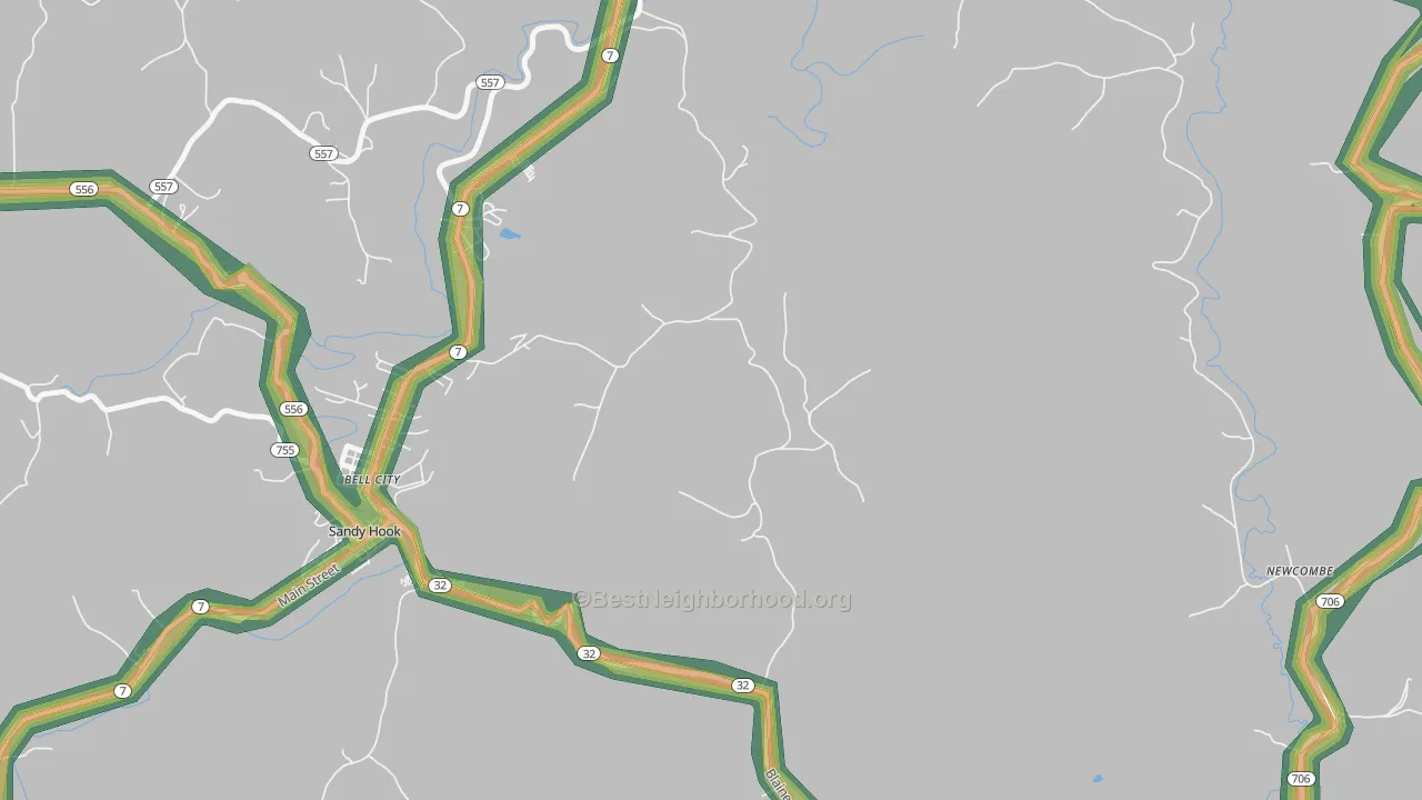 Little Sandy, KY Map of Noise Levels in Little Sandy