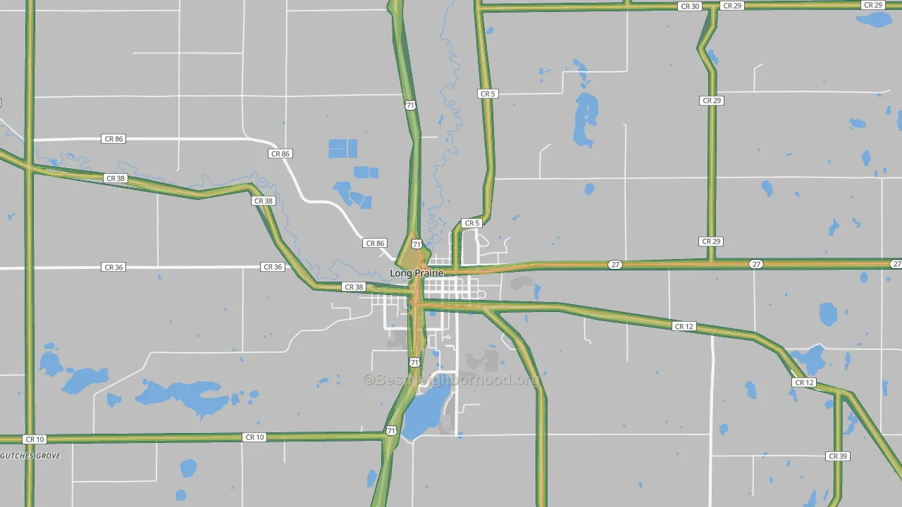 Little Sauk, MN Map of Noise Levels in Little Sauk