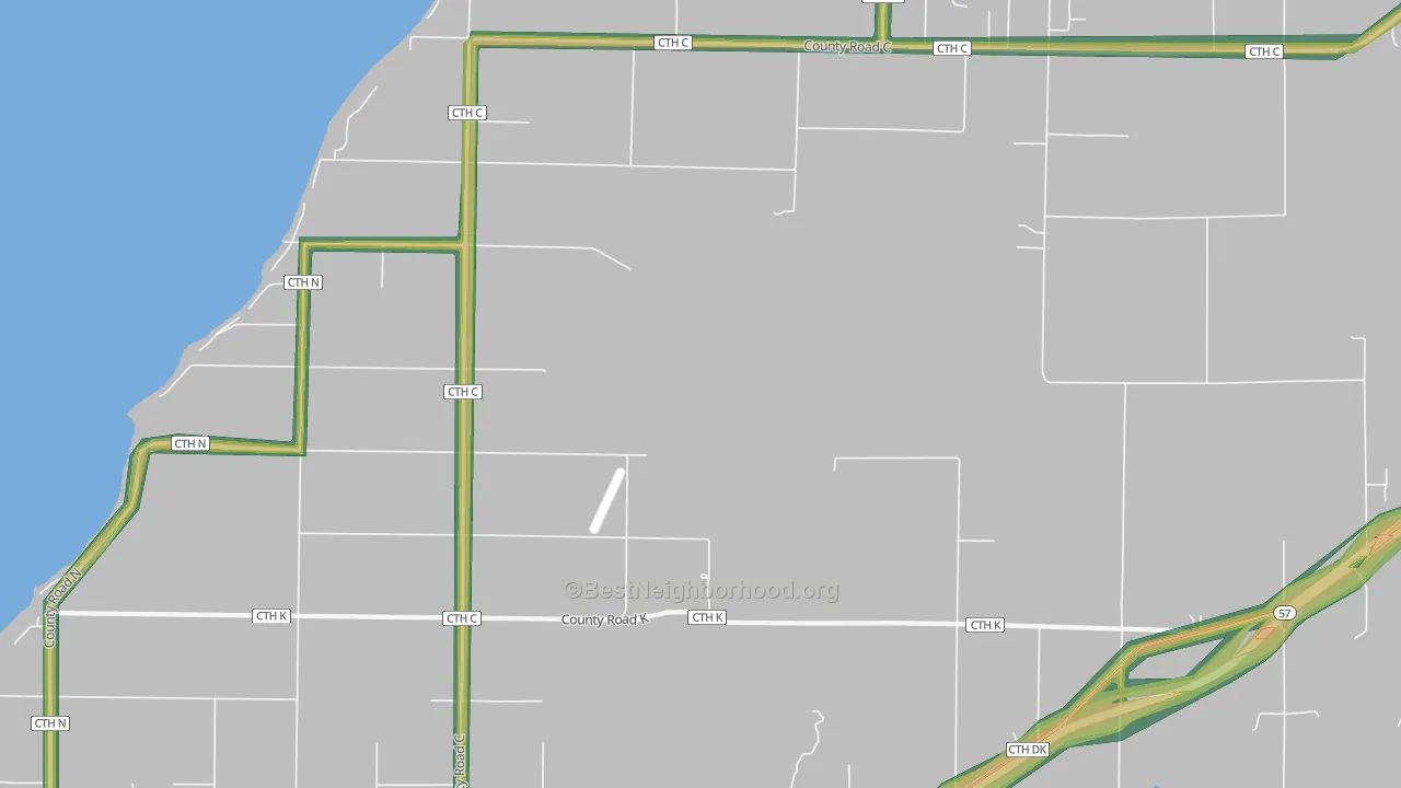 Little Sturgeon, WI Map of Noise Levels in Little Sturgeon