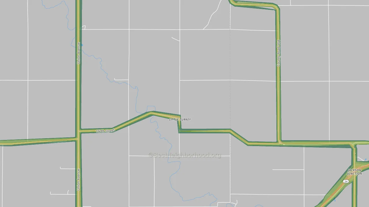 Little Turkey, IA Map of Noise Levels in Little Turkey