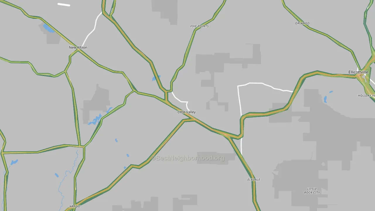 Little Valley, NY Map of Noise Levels in Little Valley
