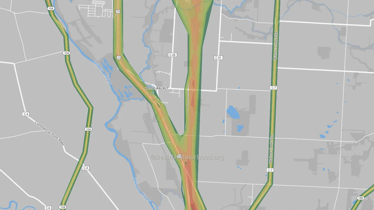 Little Walnut, OH Map of Noise Levels in Little Walnut