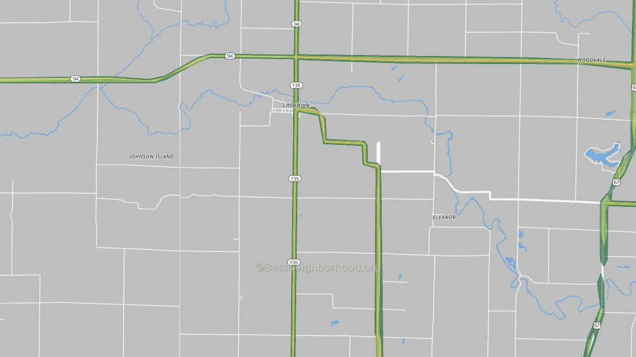 Little York, IL Map of Noise Levels in Little York