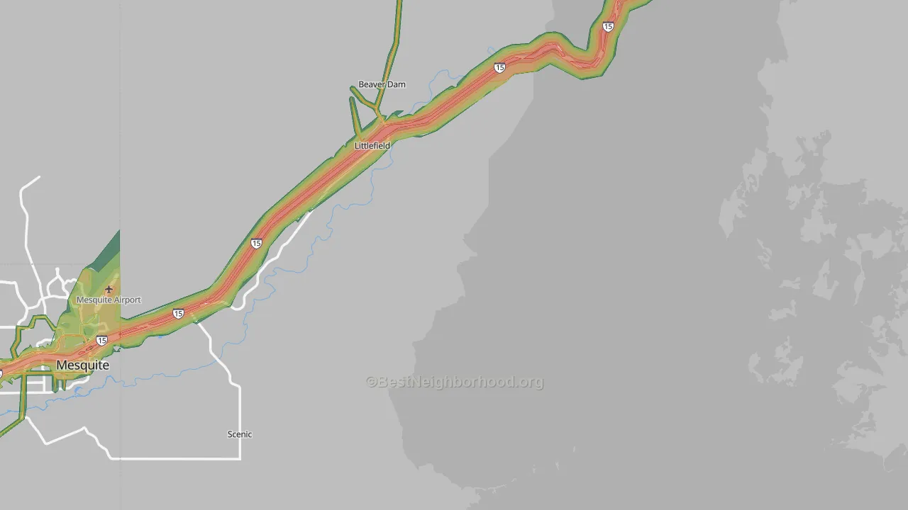 Littlefield, AZ Map of Noise Levels in Littlefield