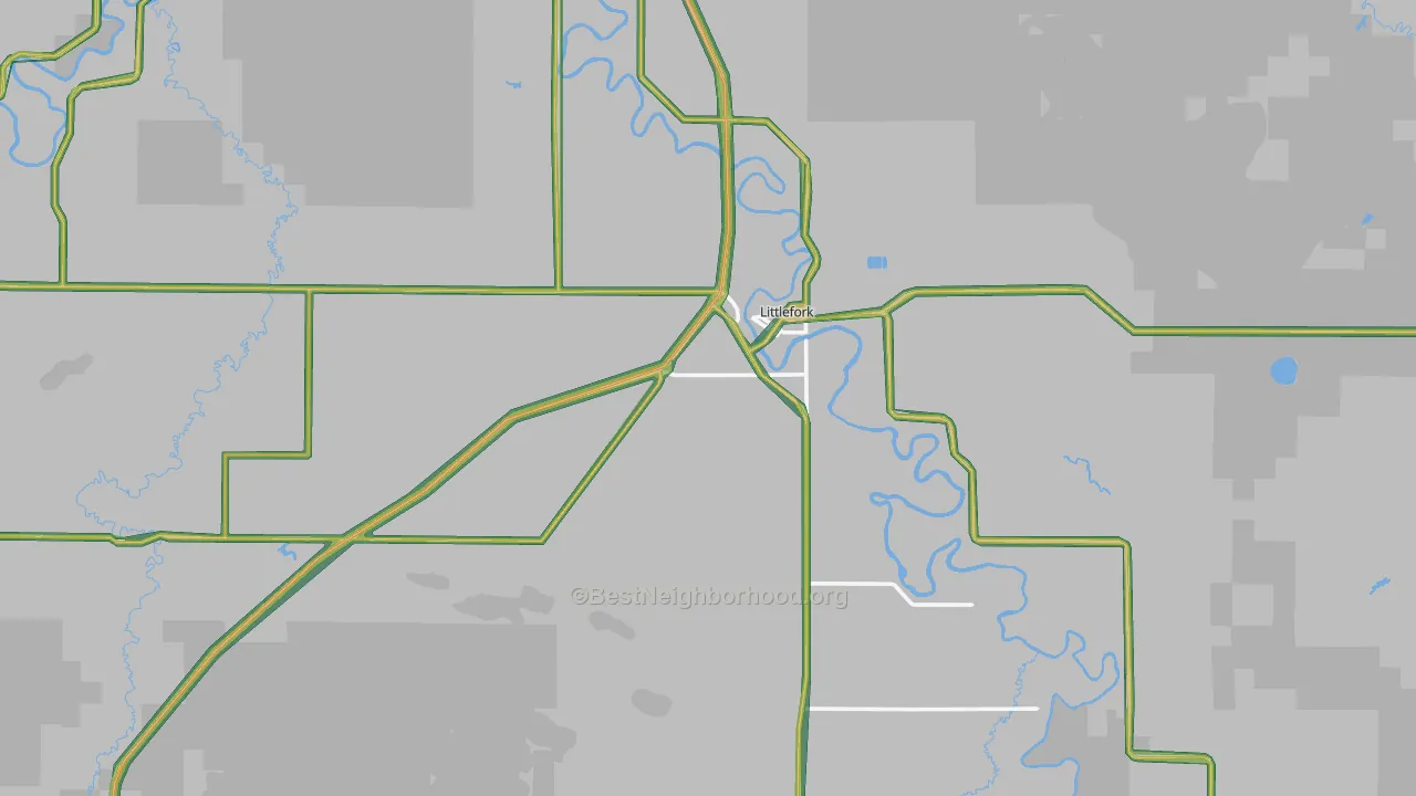 Littlefork, MN Map of Noise Levels in Littlefork