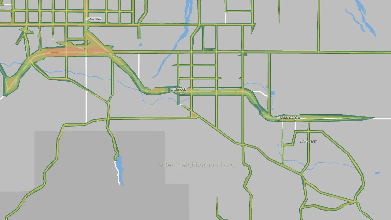 Littlerock, CA Map of Noise Levels in Littlerock