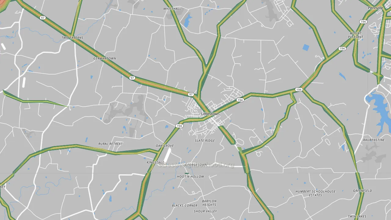 Littlestown, PA Map of Noise Levels in Littlestown