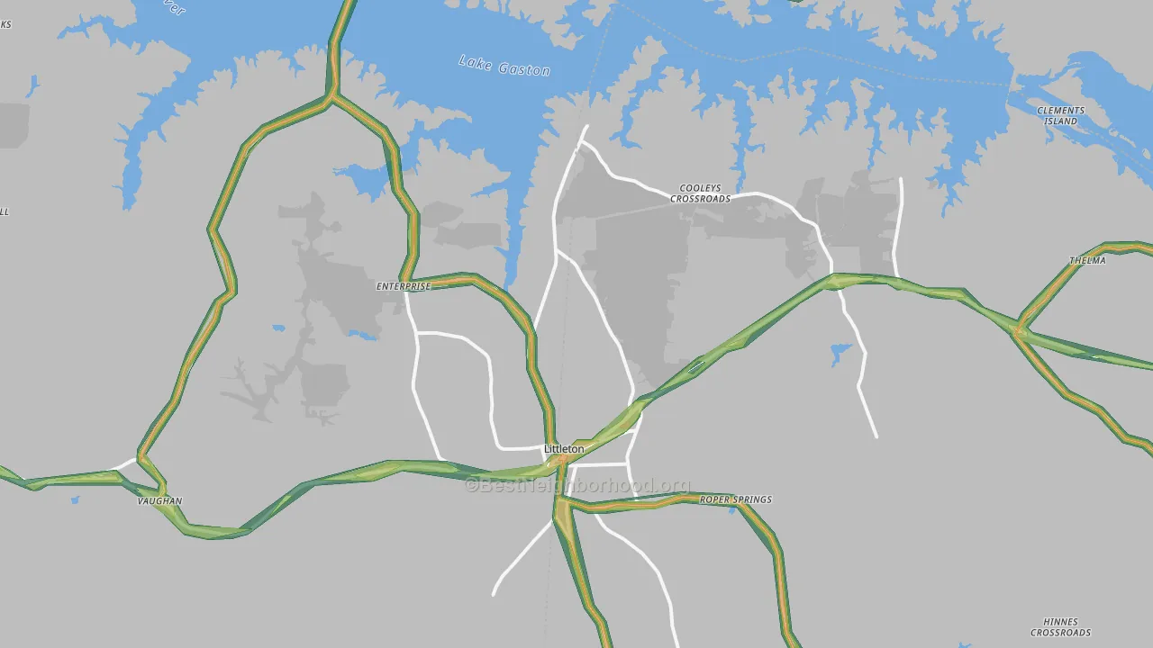 Littleton, NC Map of Noise Levels in Littleton