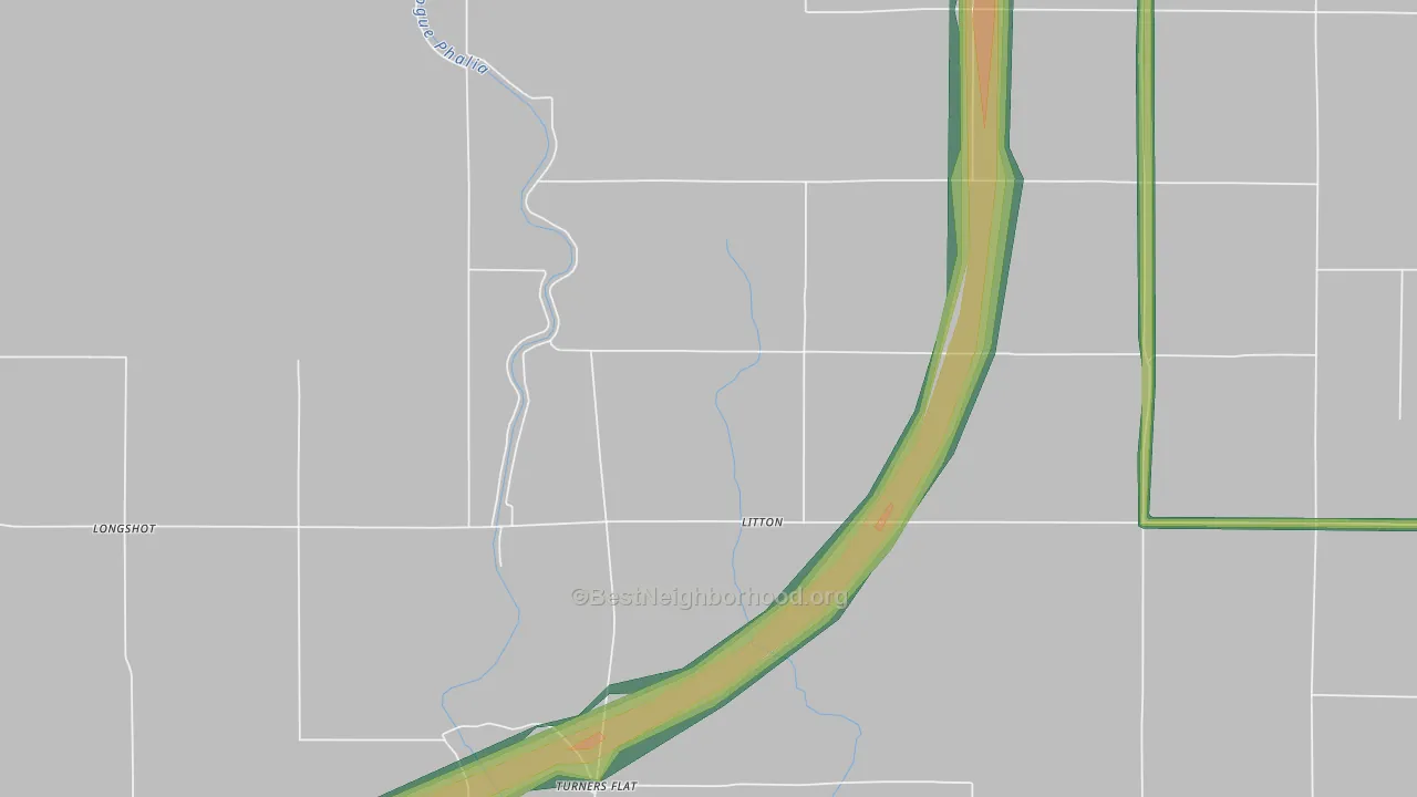 Litton, MS Map of Noise Levels in Litton