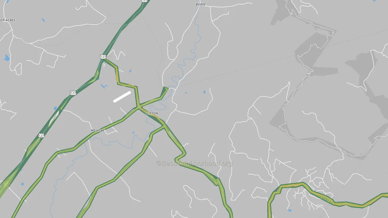 Litton, TN Map of Noise Levels in Litton