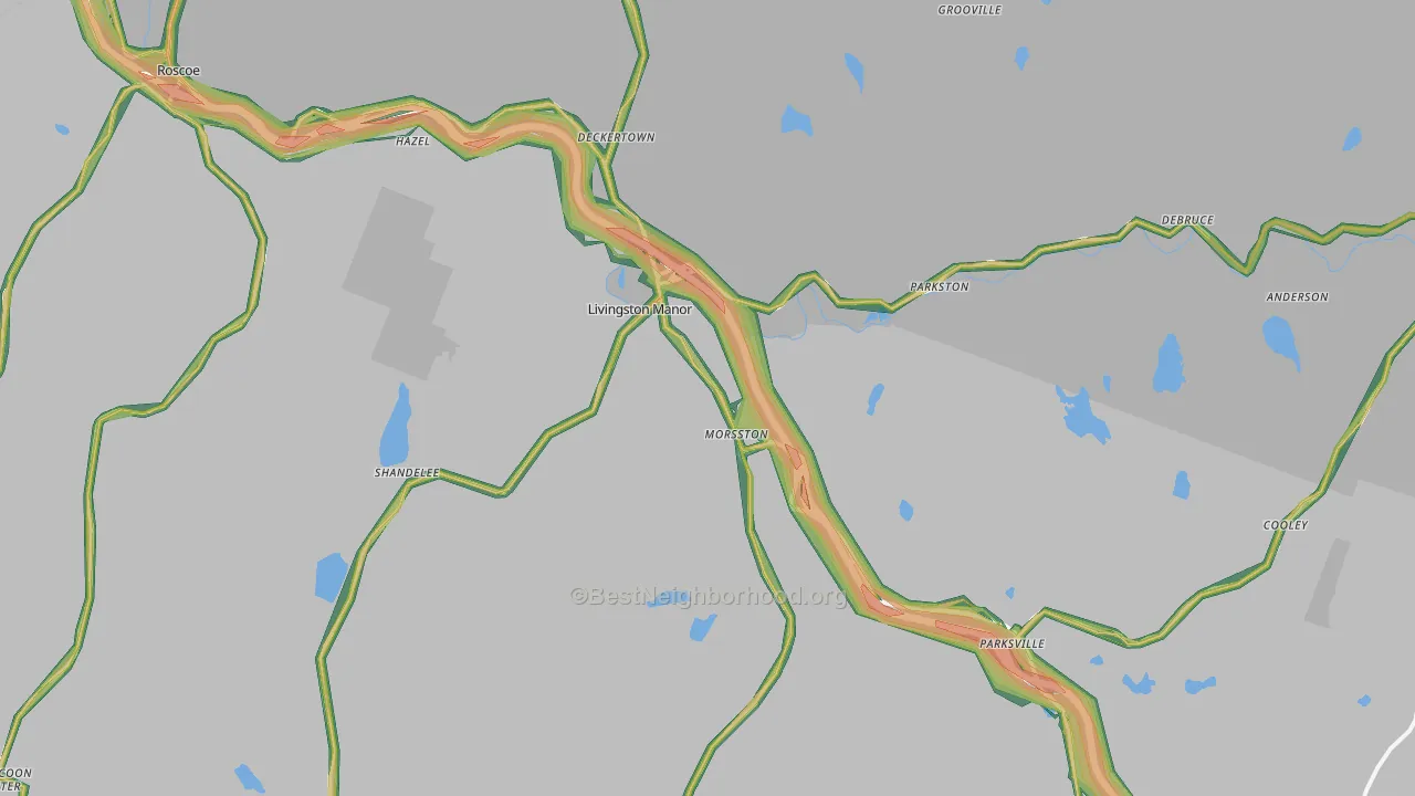 Livingston Manor, NY Map of Noise Levels in Livingston Manor