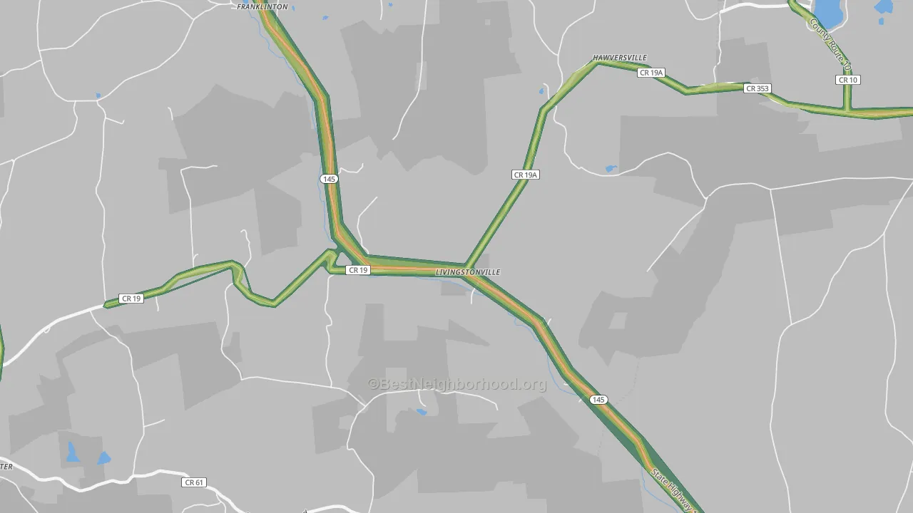 Livingstonville, NY Map of Noise Levels in Livingstonville