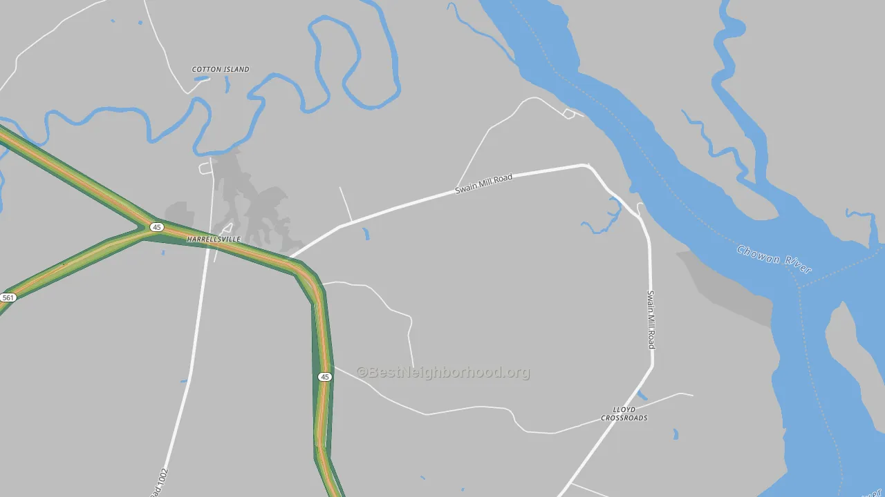 Lloyd Crossroads, NC Map of Noise Levels in Lloyd Crossroads
