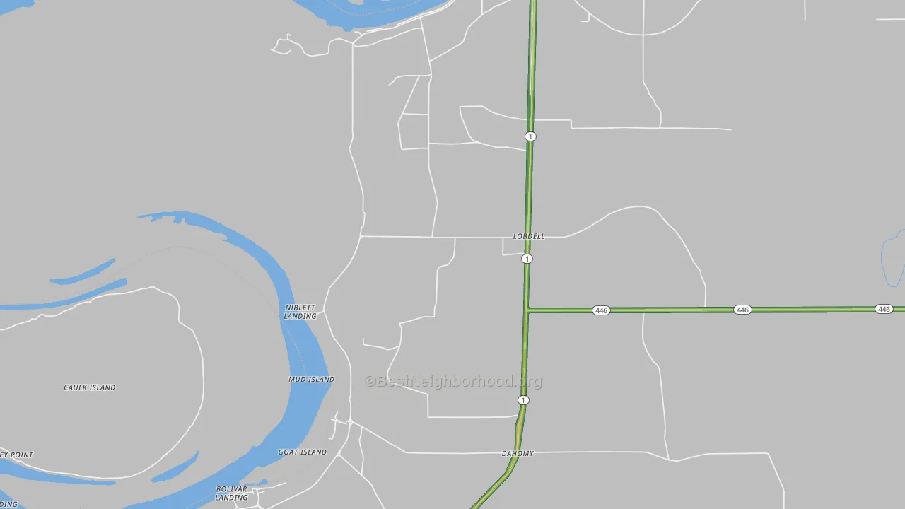 Lobdell, MS Map of Noise Levels in Lobdell