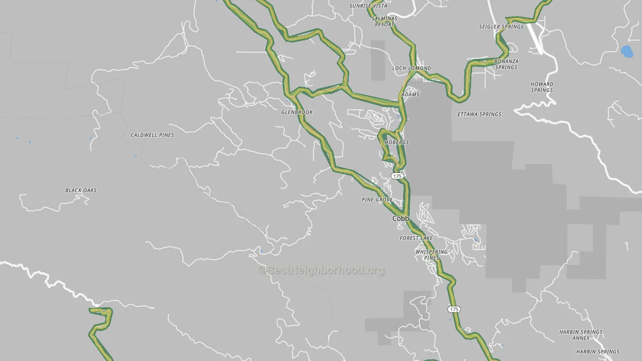 Loch Lomond, CA Map of Noise Levels in Loch Lomond