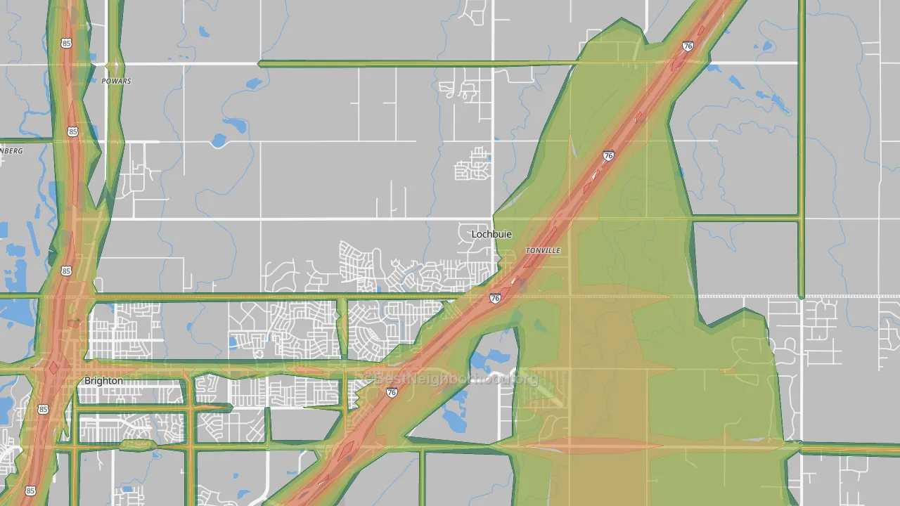 Lochbuie, CO Map of Noise Levels in Lochbuie