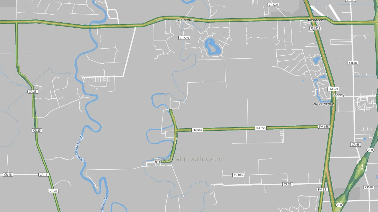 Lochridge, TX Map of Noise Levels in Lochridge