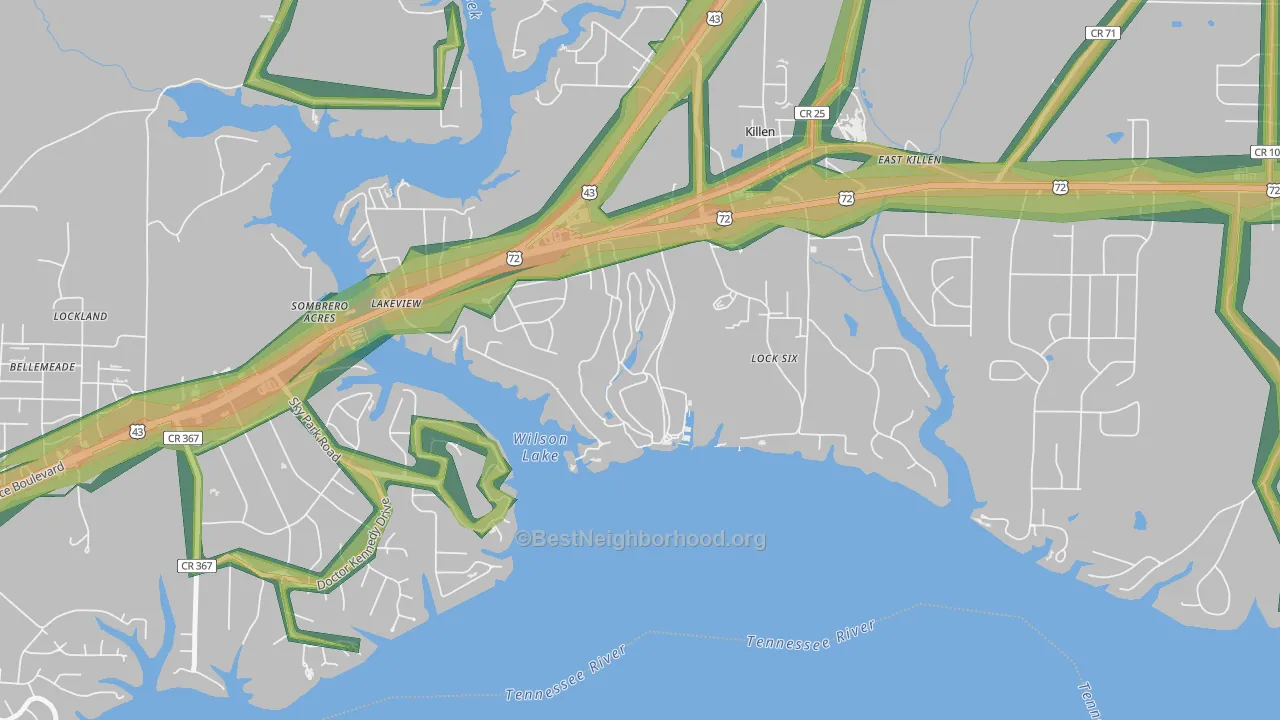 Lock Six, AL Map of Noise Levels in Lock Six