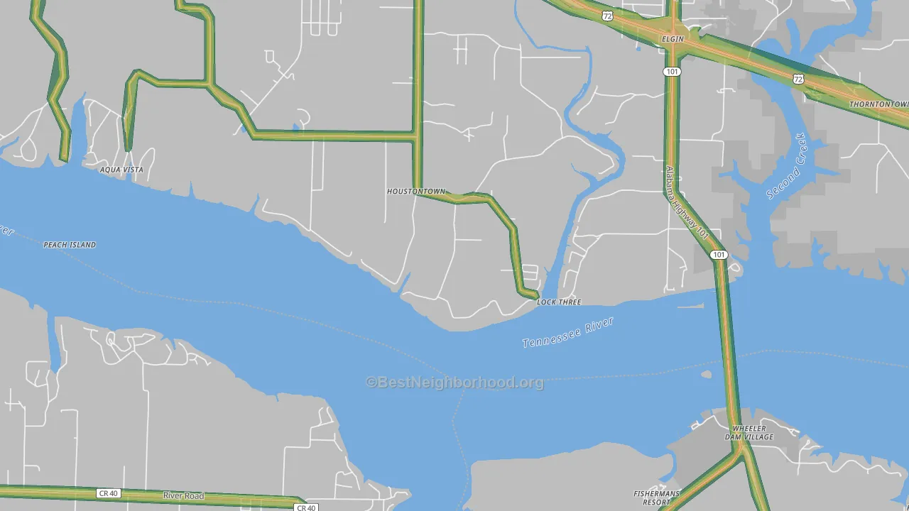 Lock Three, AL Map of Noise Levels in Lock Three