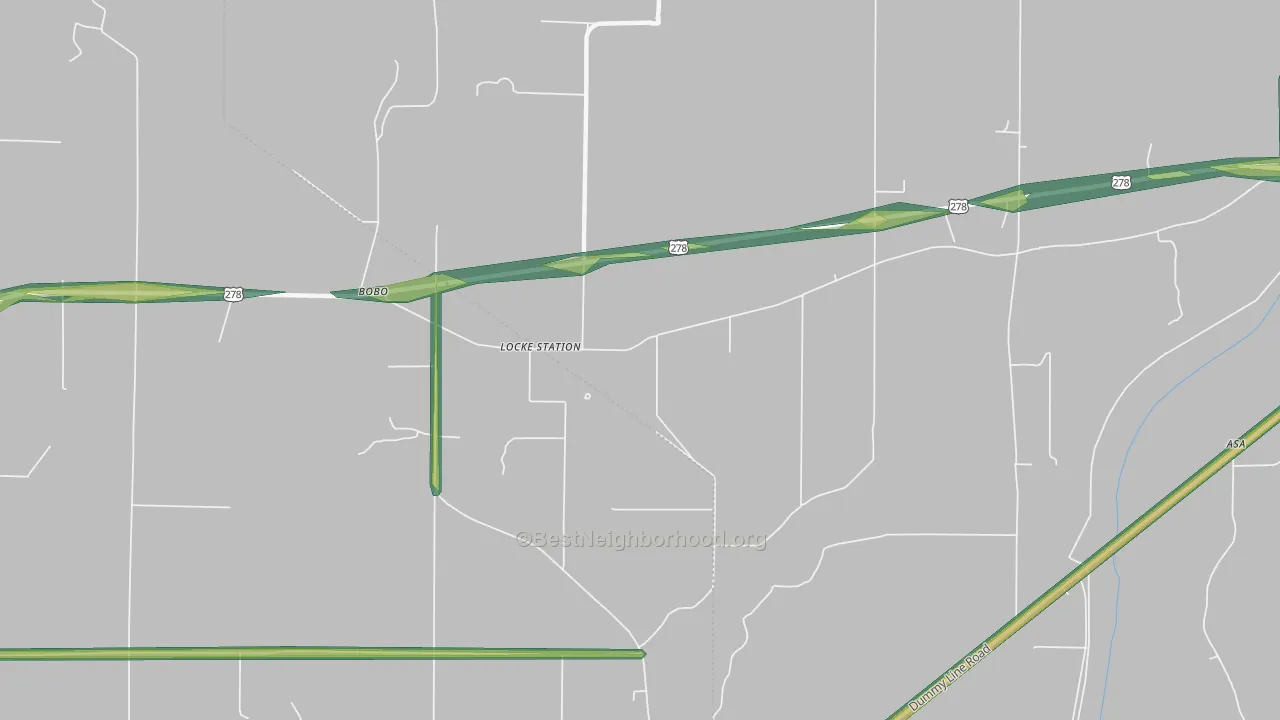 Locke Station, MS Map of Noise Levels in Locke Station