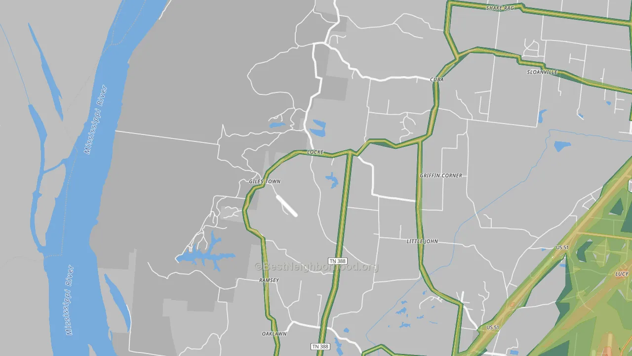 Locke, TN Map of Noise Levels in Locke