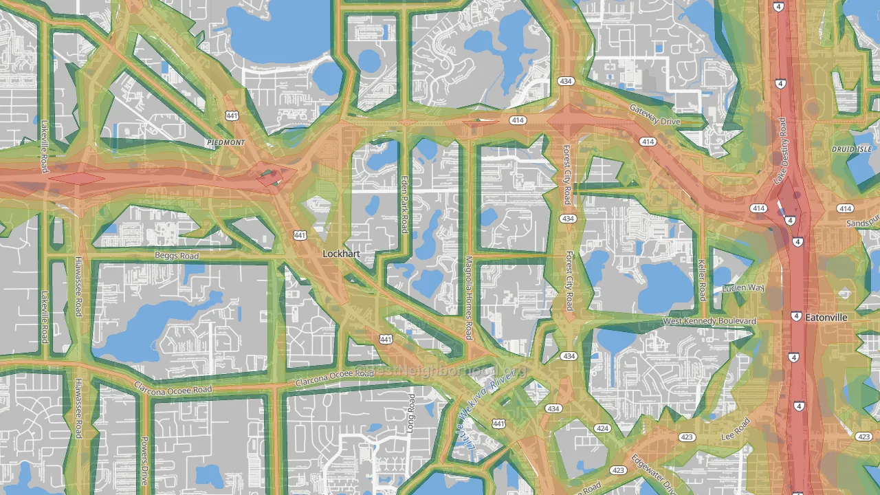 Lockhart, FL Map of Noise Levels in Lockhart