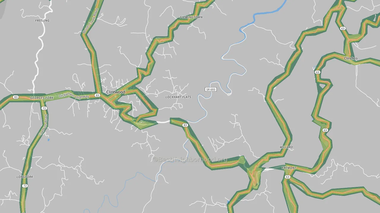 Lockhart Flats, VA Map of Noise Levels in Lockhart Flats