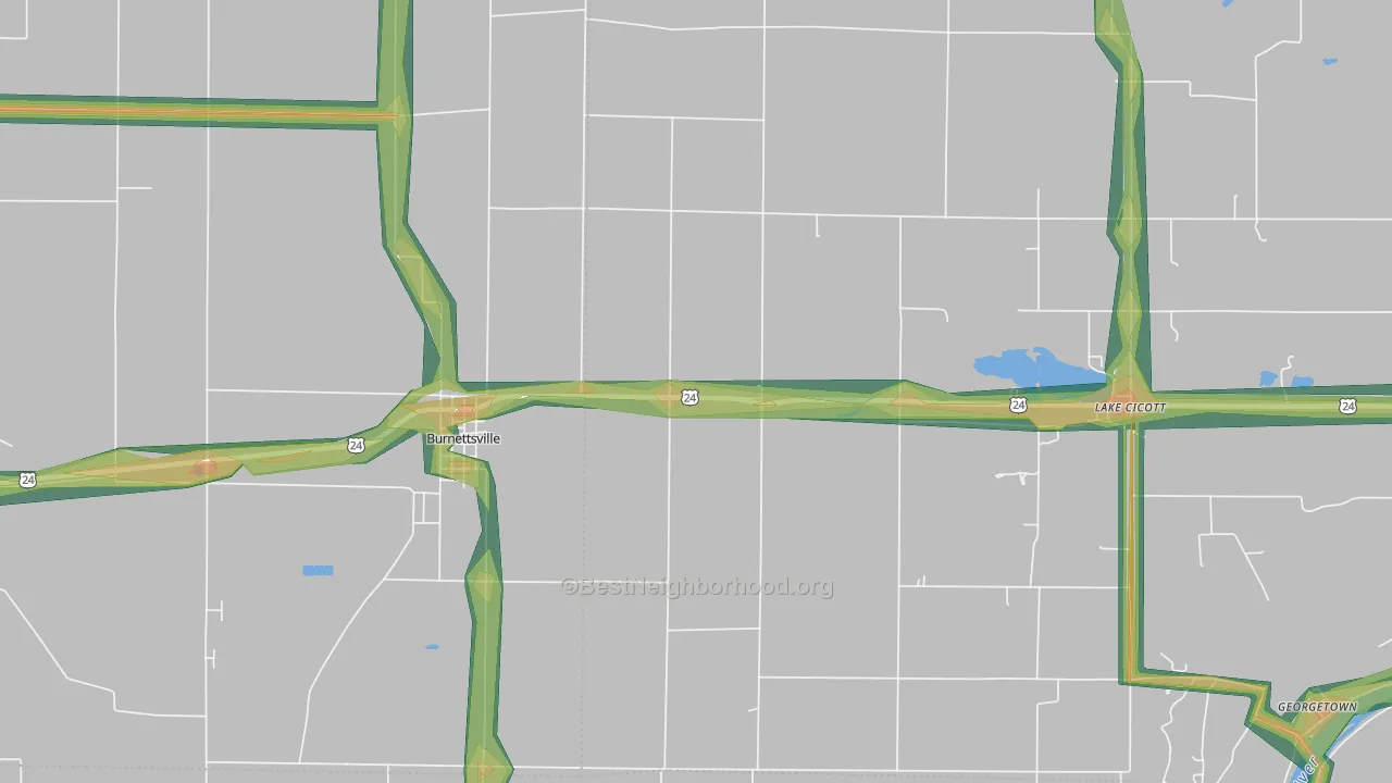 Lockport, IN Map of Noise Levels in Lockport