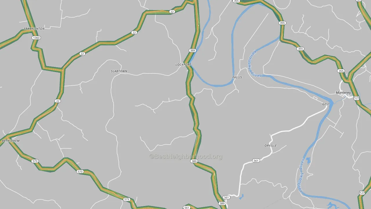 Lockport, KY Map of Noise Levels in Lockport
