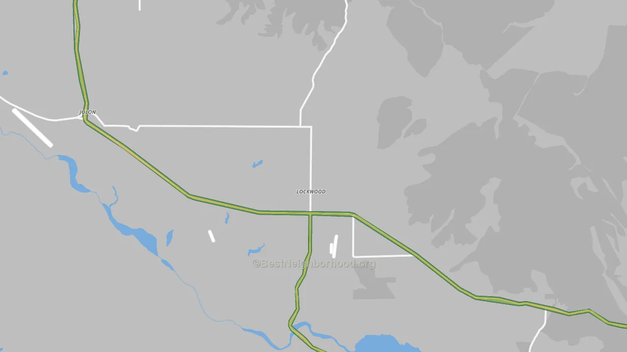 Lockwood, CA Map of Noise Levels in Lockwood
