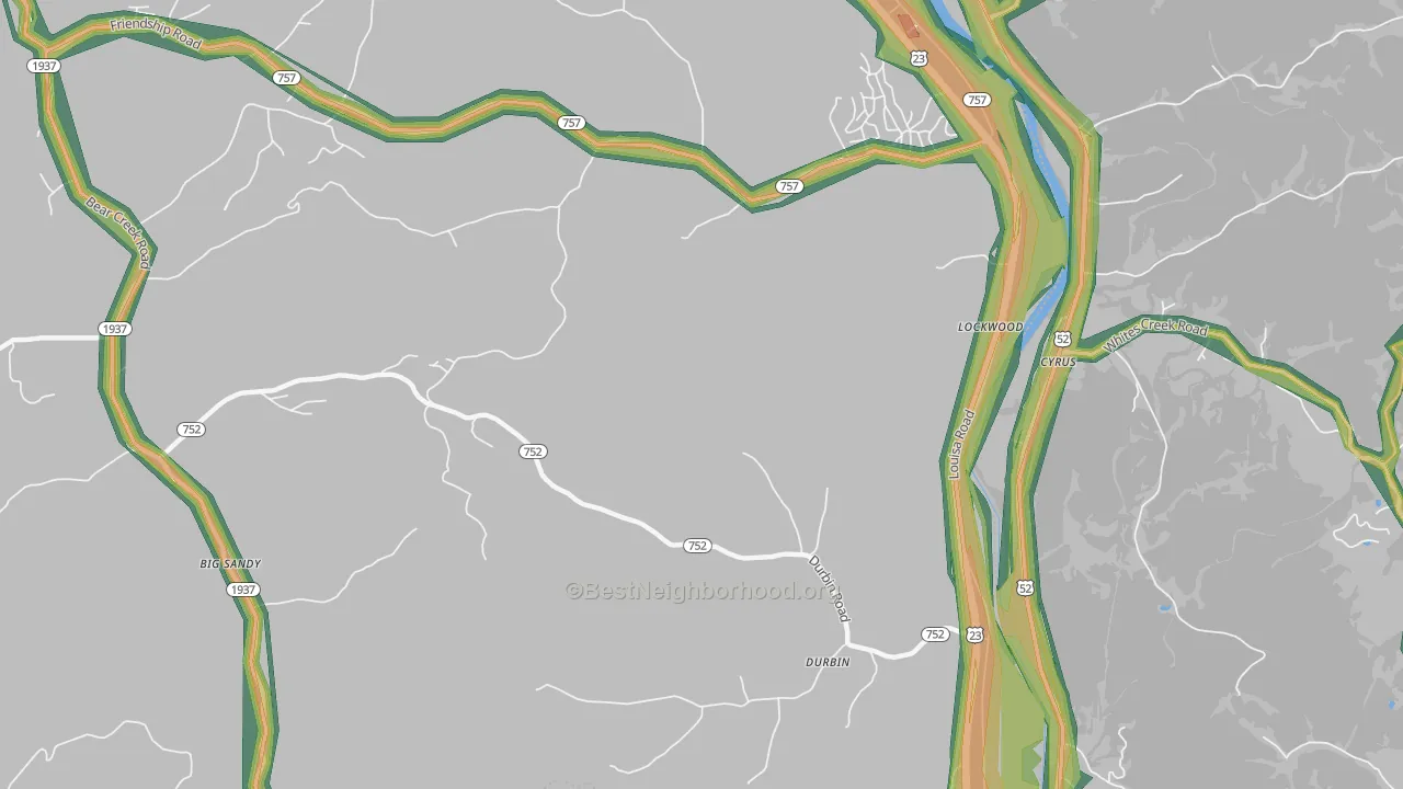 Lockwood, KY Map of Noise Levels in Lockwood