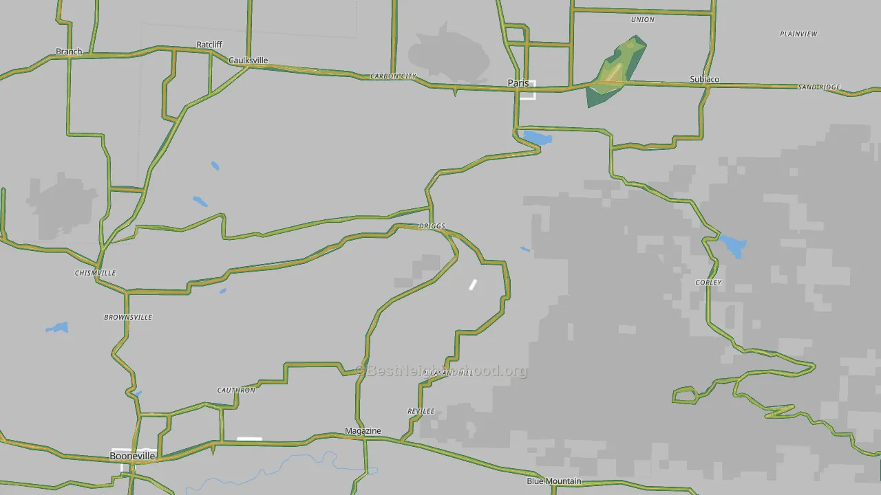 Logan County, AR Map of Noise Levels in Logan County