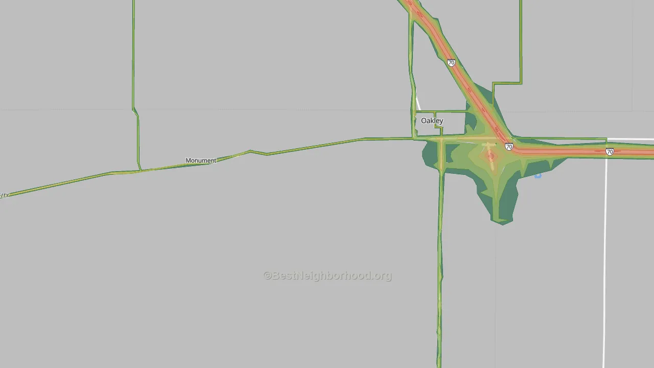 Logan County, KS Map of Noise Levels in Logan County