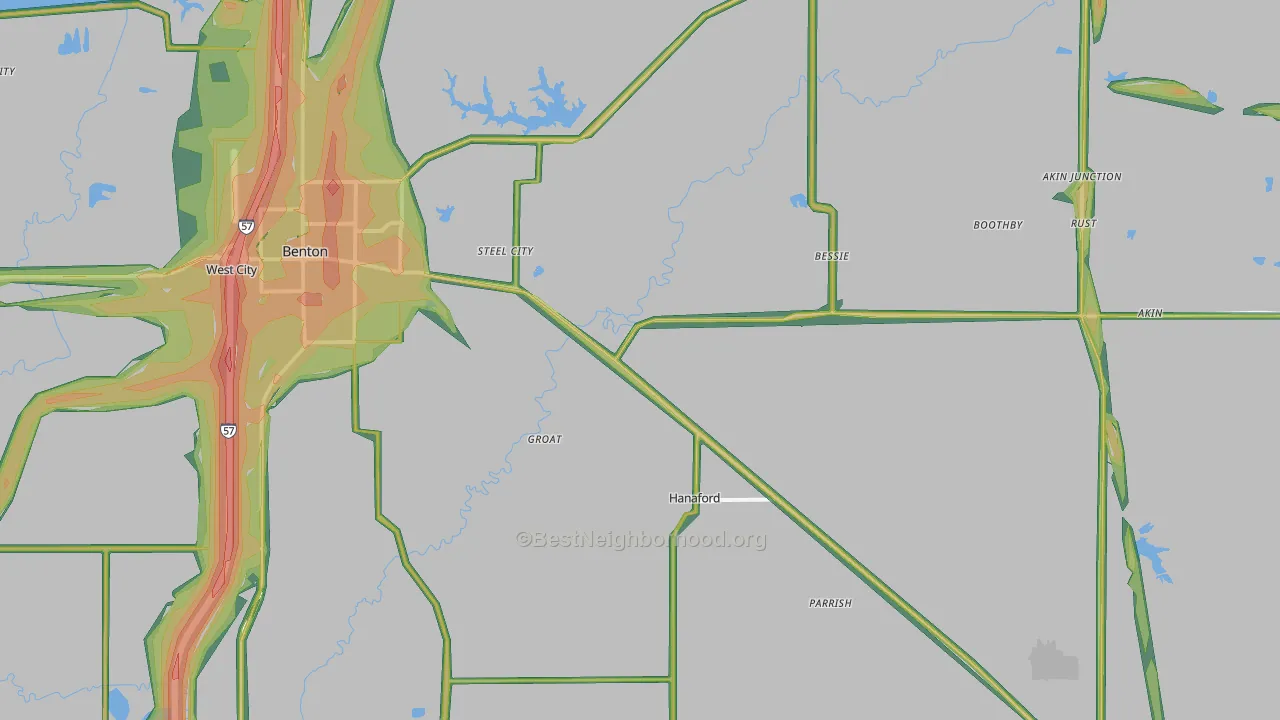 Logan, IL Map of Noise Levels in Logan