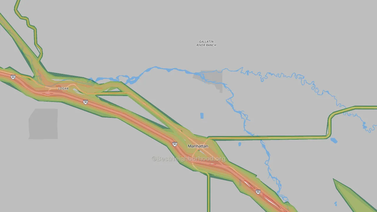 Logan, MT Map of Noise Levels in Logan