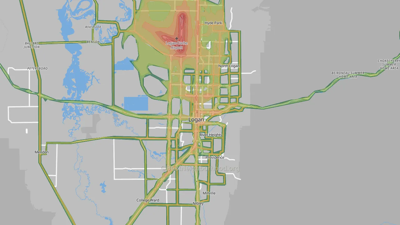 Logan, UT Map of Noise Levels in Logan