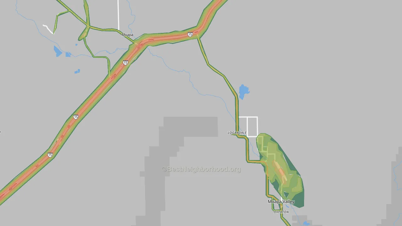 Logandale, NV Map of Noise Levels in Logandale