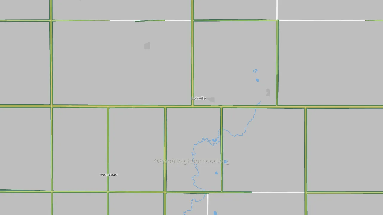 Lohrville, IA Map of Noise Levels in Lohrville
