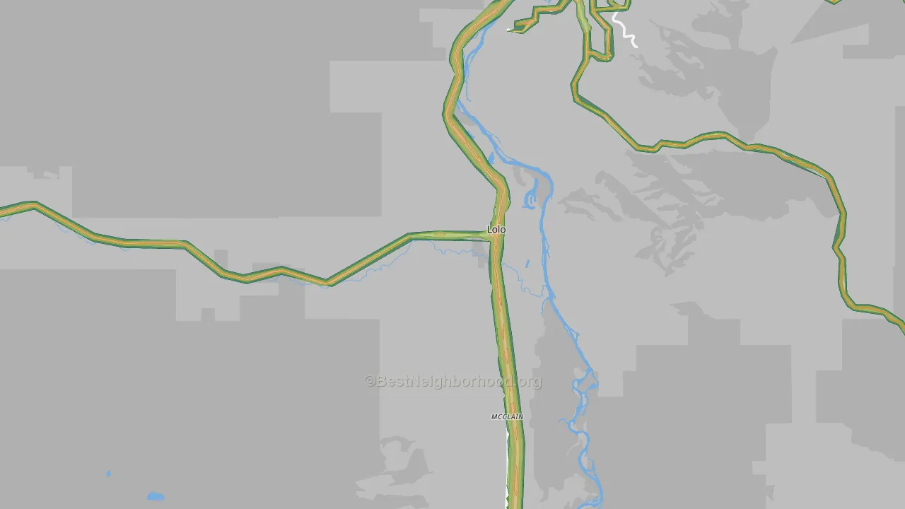 Lolo, MT Map of Noise Levels in Lolo