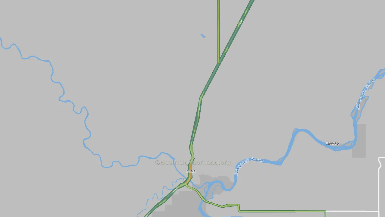 Loma, MT Map of Noise Levels in Loma
