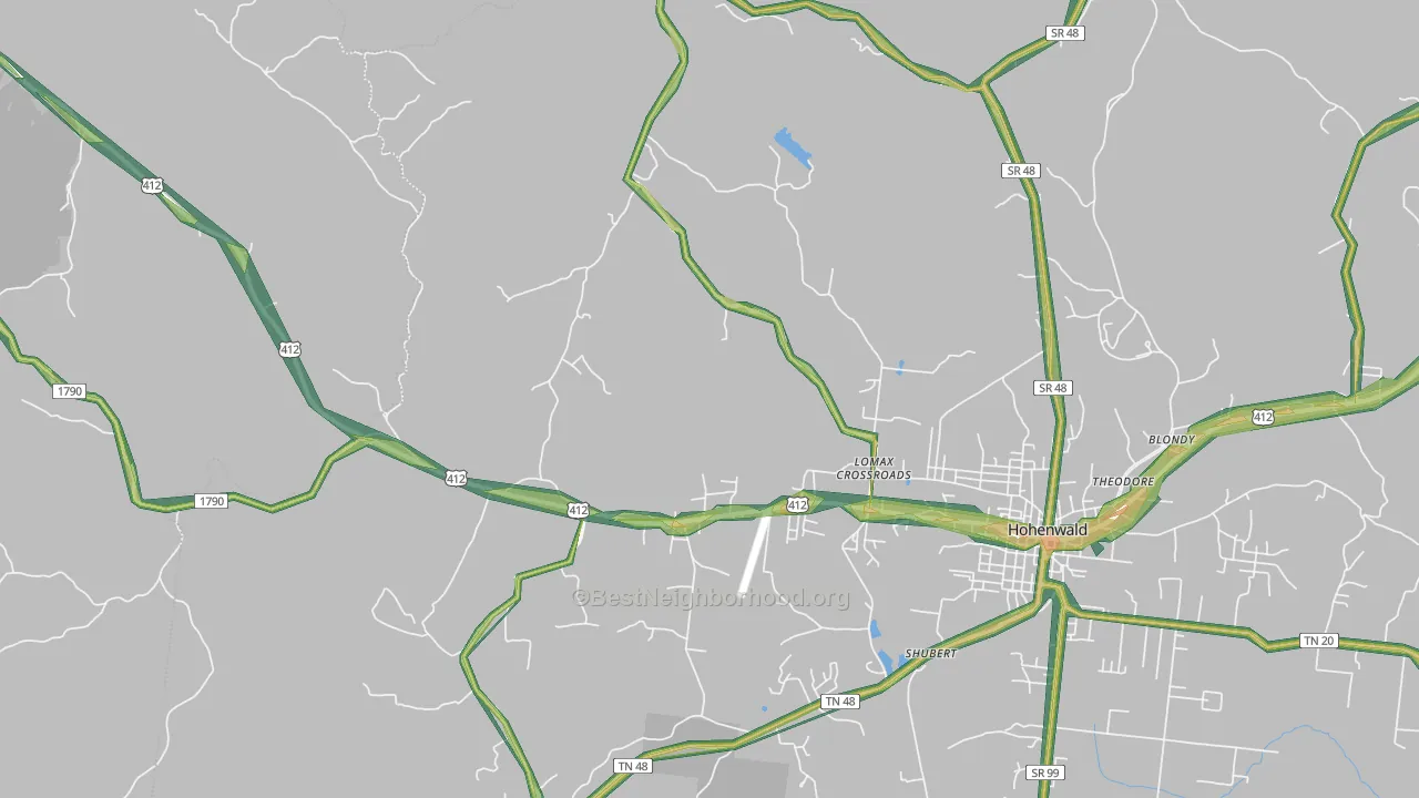 Lomax Crossroads, TN Map of Noise Levels in Lomax Crossroads
