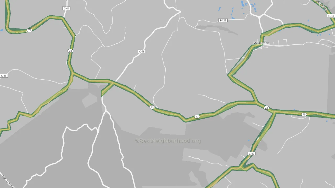 Lombardsville, OH Map of Noise Levels in Lombardsville