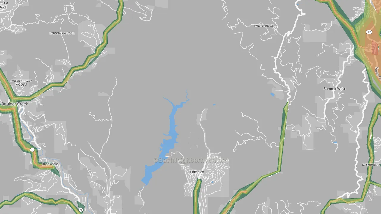 Lompico, CA Map of Noise Levels in Lompico
